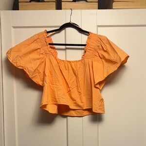 Orange Ruffled Women's Top